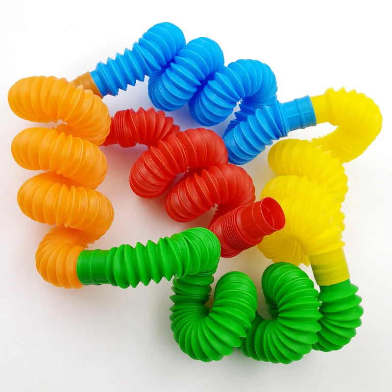 Pop Tube Sensory Fidget Toys – 5-Pack Colorful Connectable Tubes for Kids