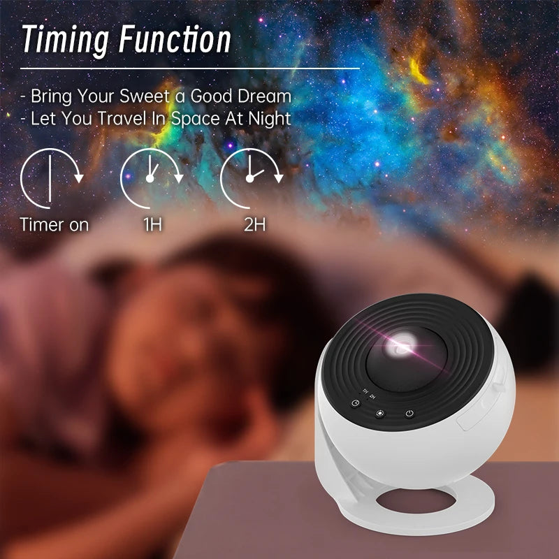GalaxyGlow™ 360° Starry Sky Planetarium Projector – RGB Rotating Night Light
