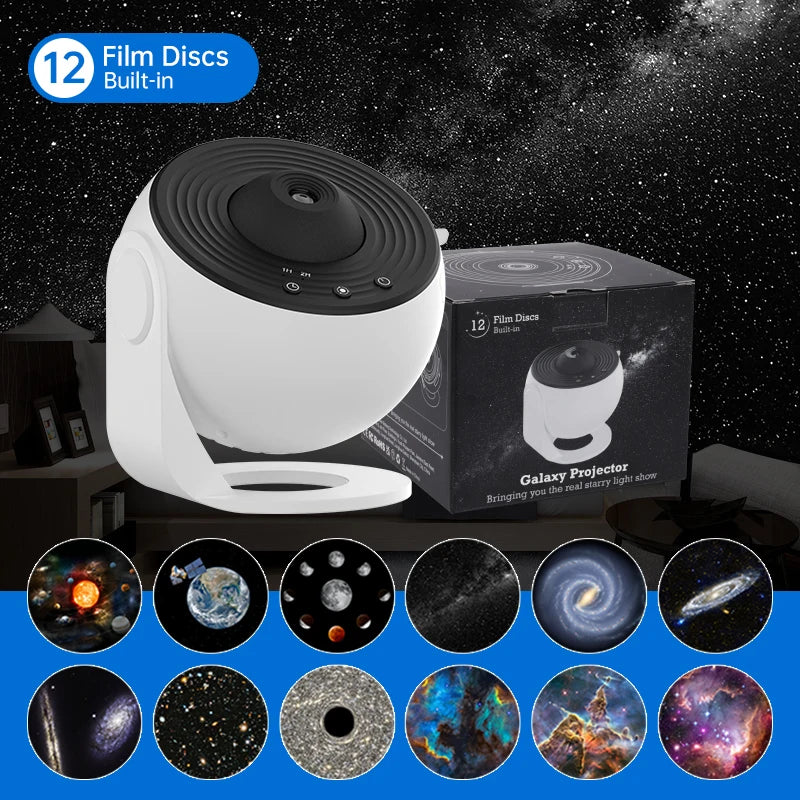 GalaxyGlow™ 360° Starry Sky Planetarium Projector – RGB Rotating Night Light