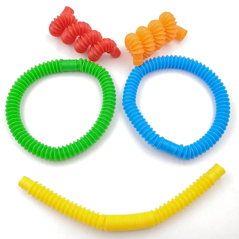 Pop Tube Sensory Fidget Toys – 5-Pack Colorful Connectable Tubes for Kids