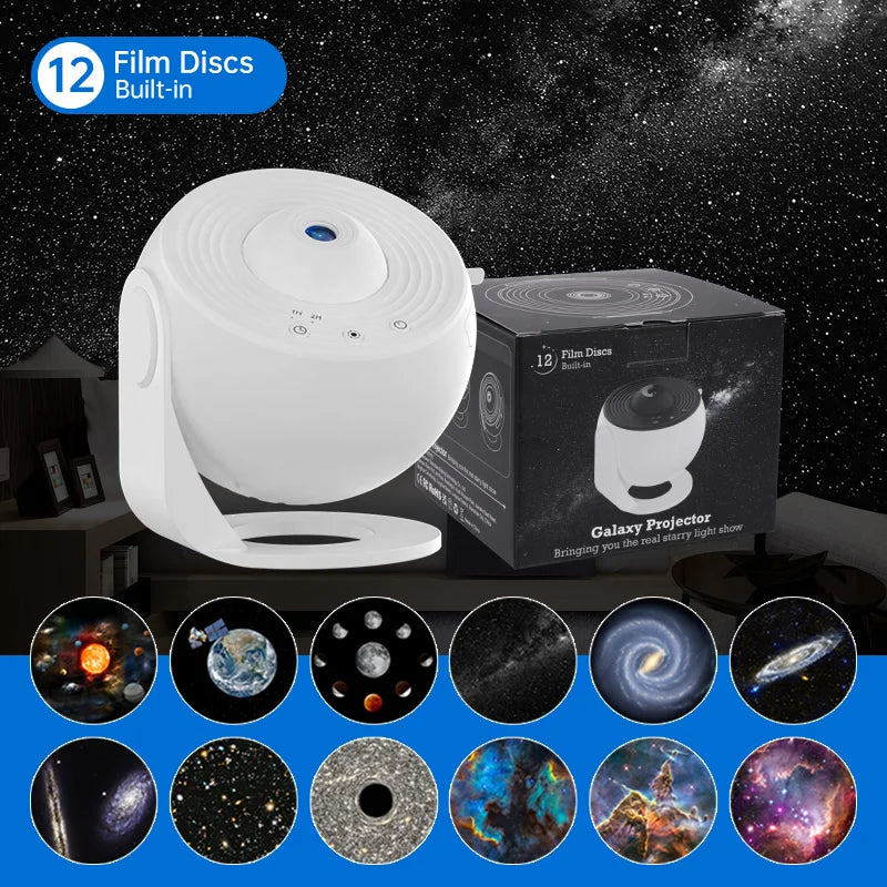 GalaxyGlow™ 360° Starry Sky Planetarium Projector – RGB Rotating Night Light