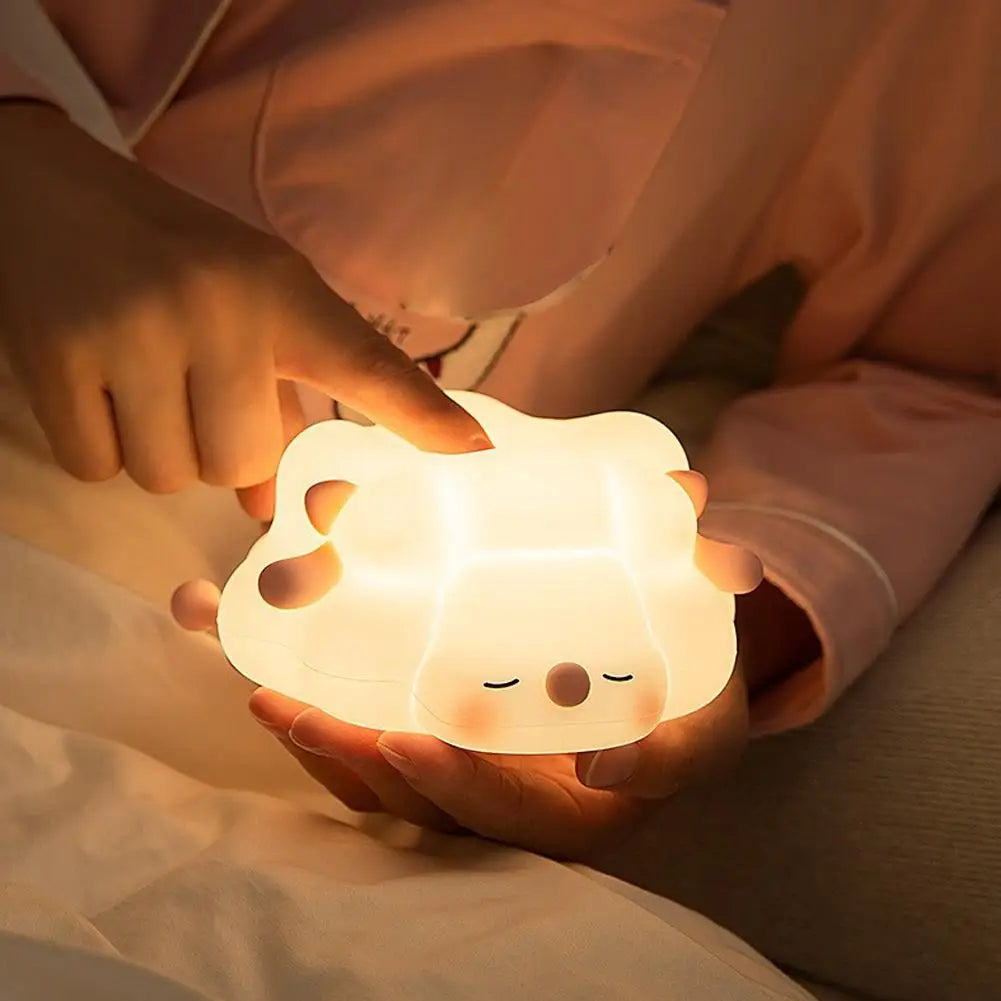 Cute Animal Silicone Night Light | Tap-to-Change Colour LED Lamp for Kids
