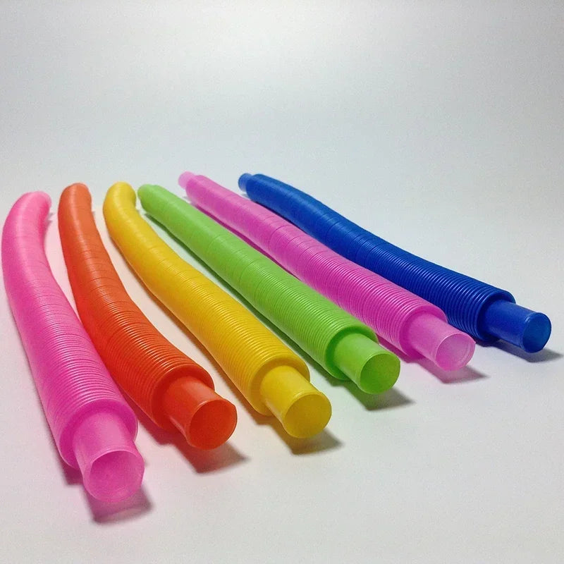 Pop Tube Sensory Fidget Toys – 5-Pack Colorful Connectable Tubes for Kids