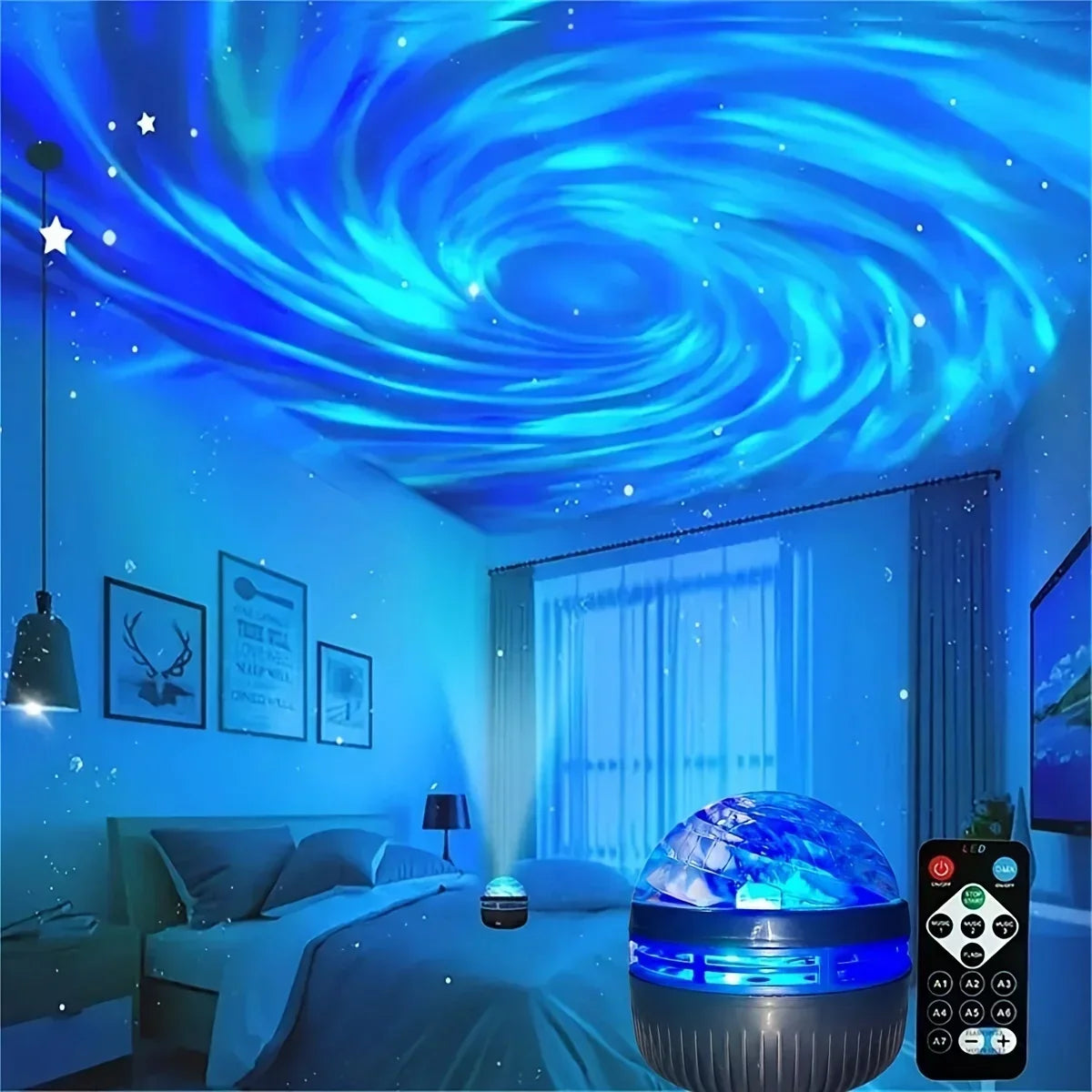 Galaxy Starry Sky LED Projector – USB Night Light with Remote Control