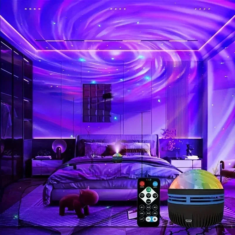 Galaxy Starry Sky LED Projector – USB Night Light with Remote Control