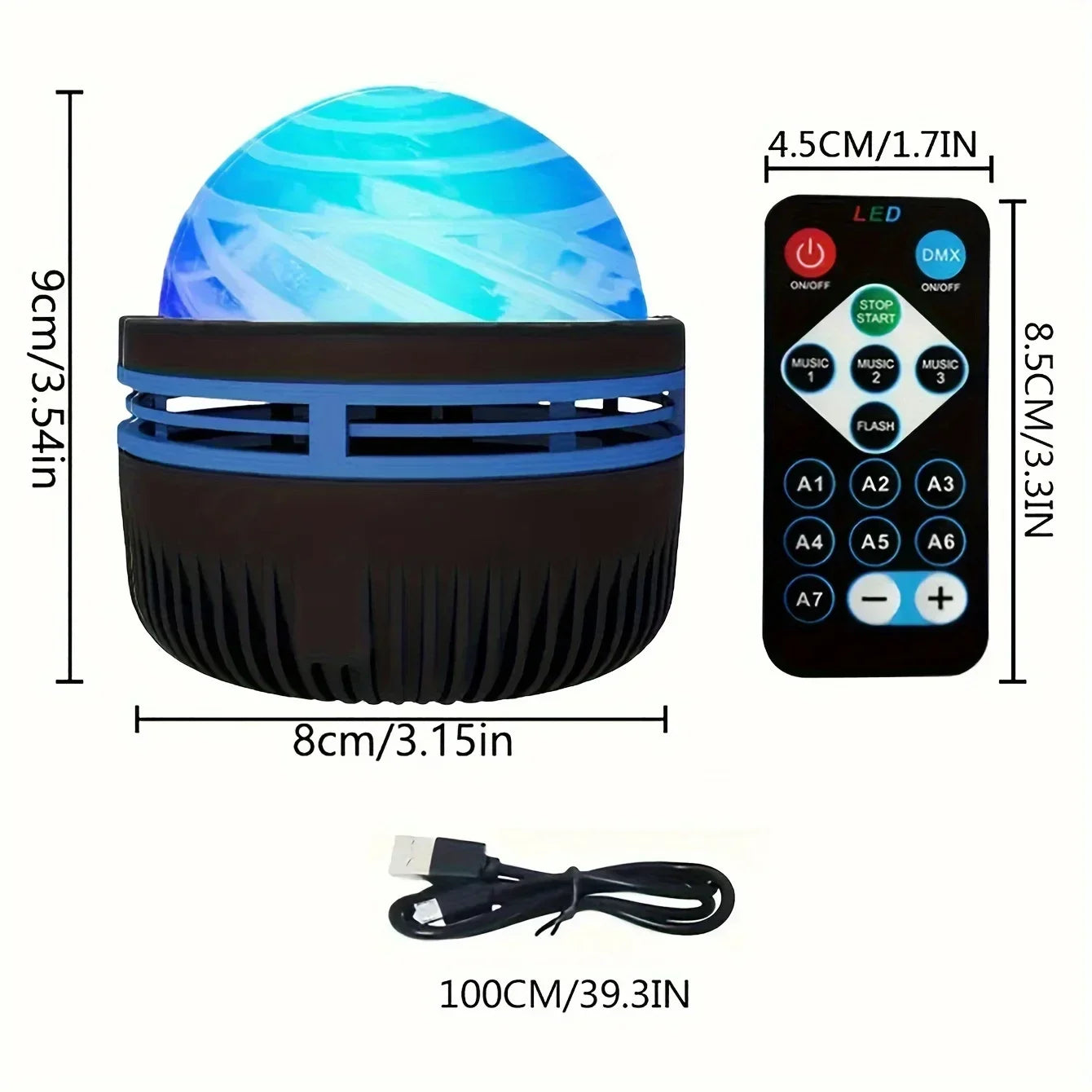 Galaxy Starry Sky LED Projector – USB Night Light with Remote Control