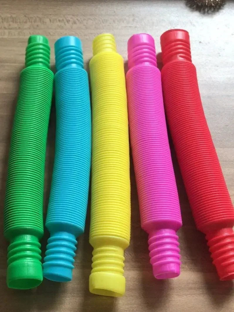 Pop Tube Sensory Fidget Toys – 5-Pack Colorful Connectable Tubes for Kids