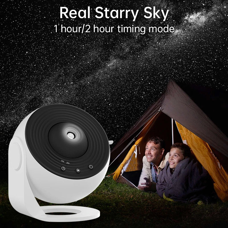GalaxyGlow™ 360° Starry Sky Planetarium Projector – RGB Rotating Night Light