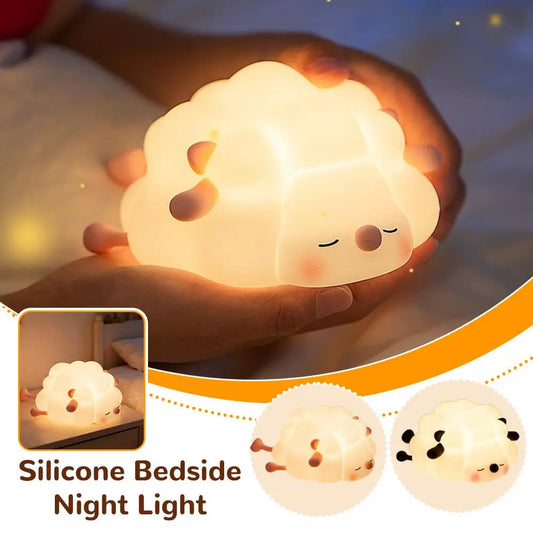 SnuggleGlow™ Big Face Bunny Night Light – Soft Silicone Touch Lamp with Timer