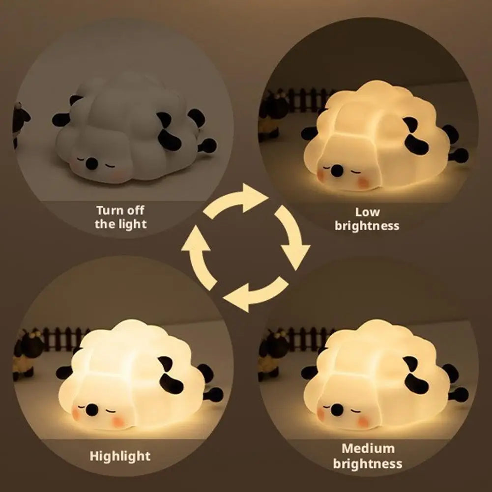 Cute Animal Silicone Night Light | Tap-to-Change Colour LED Lamp for Kids