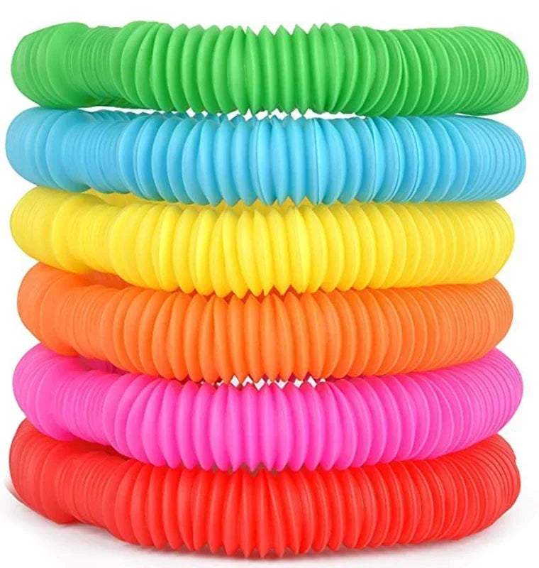 Pop Tube Sensory Fidget Toys – 5-Pack Colorful Connectable Tubes for Kids