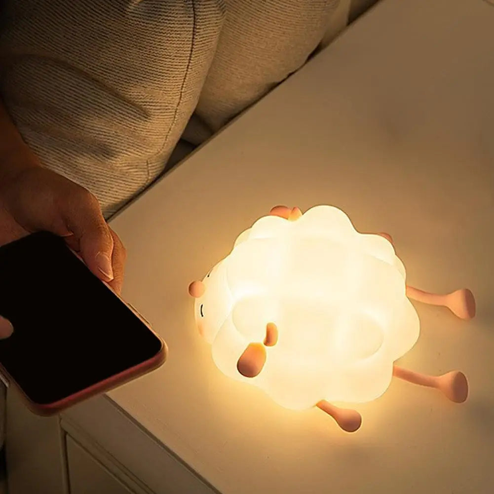 Cute Animal Silicone Night Light | Tap-to-Change Colour LED Lamp for Kids