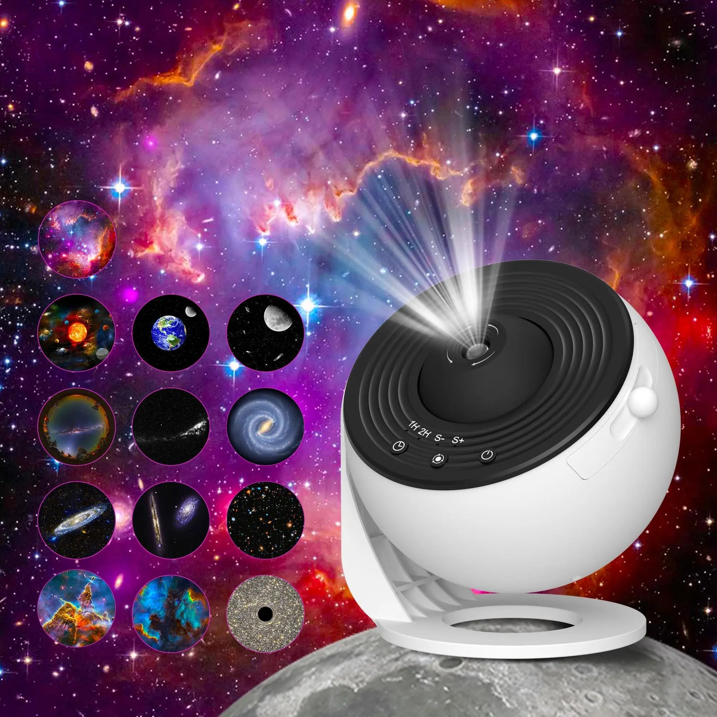 GalaxyGlow™ 360° Starry Sky Planetarium Projector – RGB Rotating Night Light