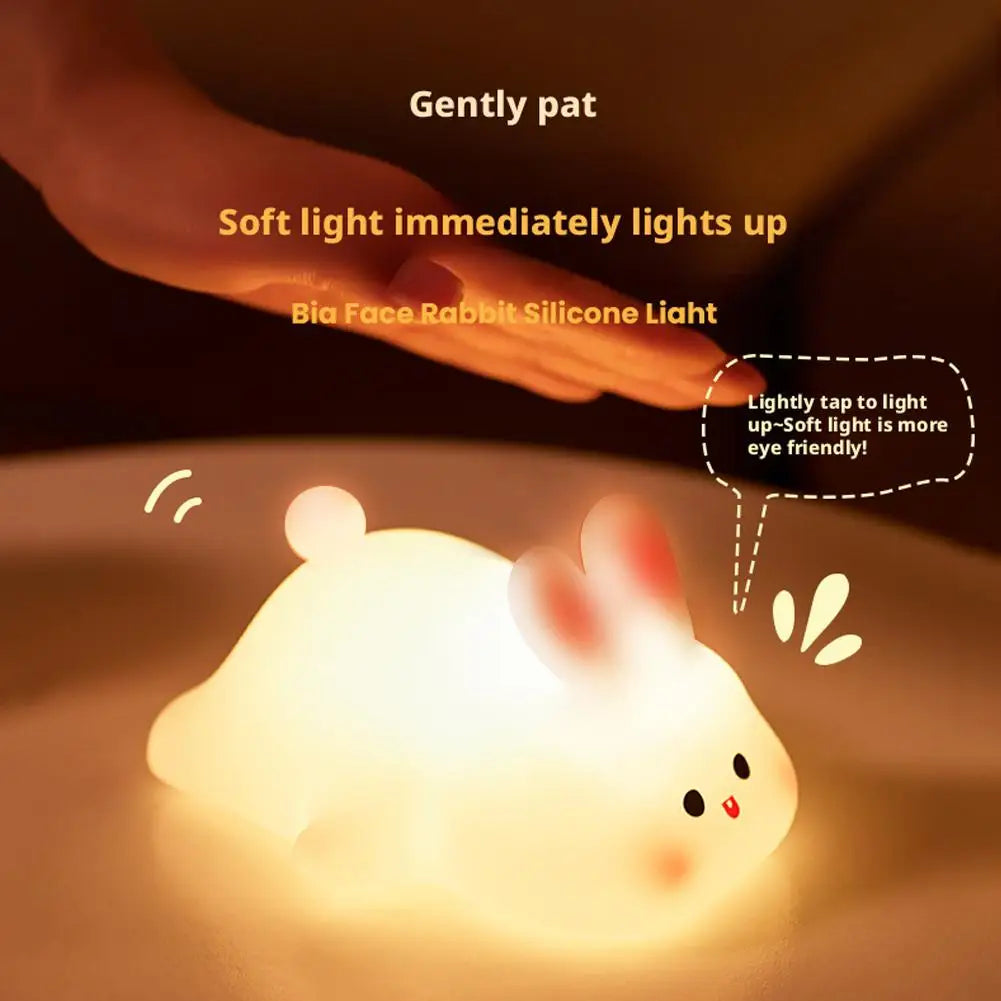 Cute Animal Silicone Night Light | Tap-to-Change Colour LED Lamp for Kids