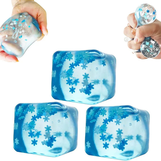 Snowflake Ice Cube Squishy Toy | Slow Rebound Stress Relief Fidget Ball