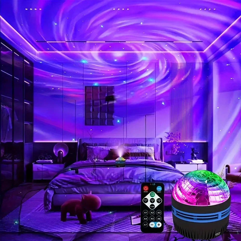 Galaxy Starry Sky LED Projector – USB Night Light with Remote Control