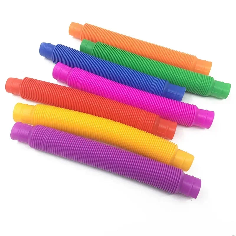 Pop Tube Sensory Fidget Toys – 5-Pack Colorful Connectable Tubes for Kids